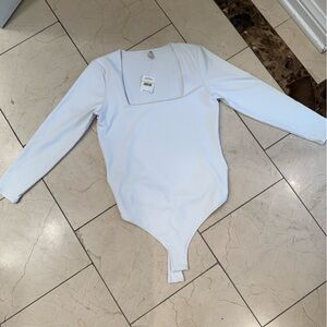 Free People White Long-Sleeve Bodysuit
